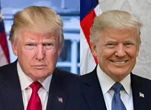 Expression Prints: Contrasting portraits of President Donald Trump used by the White House in 2017