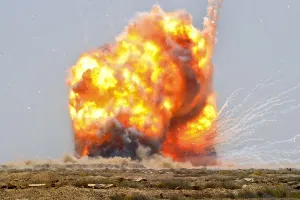Iraq Prints: A controlled detonation of captured explosives set off by US and Iraqi soldiers outside Bassami Iraq July 13 2010