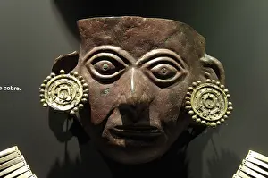 Jewel Prints: Copper mask (3rd c. AD). Moche or Mochica Art