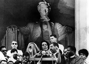 Coretta Prints: Coretta Scott King addresses Solidarity Day rally in front of the Lincoln Memorial