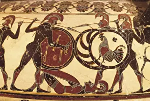 6th C Prints: Corinthian Krater with a battle scene