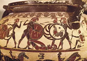 6th C Prints: Corinthian Krater with a battle scene