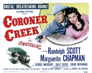 Marguerite Prints: CORONER CREEK, Randolph Scott, Marguerite Chapman, 1948