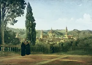 COROT, Jean-Baptiste Camille (1796-1875). View of Florence from the Boboli Gardens. 1835 - 1840. Realism. Oil on canvas. FRANCE. Paris. Louvre Museum