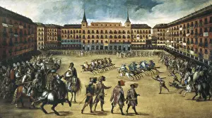 Pleasure Prints: CORTE, Juan de la (1597-1660). Parade in the Plaza Mayor in Madrid