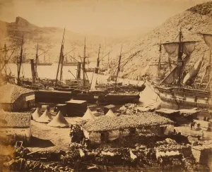 Ukraine Prints: COSSACK BAY, BALAKLAVA, 1855. Photo by Roger Fenton showing equipment and supplies for British forces in Crimean War