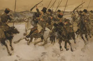 Revolts Prints: Cossacks attacking a baggage train in Imperial Russia