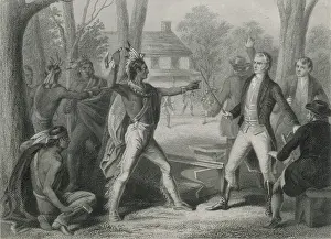 Council Prints: A council was arranged between Shawnee chief Tecumseh and American general and Territorial Governor