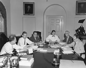 Truman Prints: The Council of Economic Advisers and White House staff prepare Truman's Midyear Economic Report