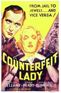 Bellamy Prints: COUNTERFEIT LADY, US poster art, from left: Ralph Bellamy, Joan Perry, 1936