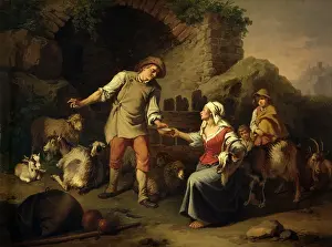 Shepherd Prints: Country scene with shepherds and goats