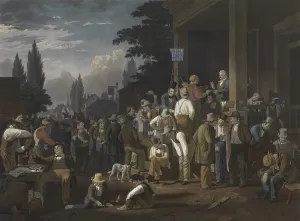 Drinking Prints: The County Election, 1854 hand-colored engraving by John W