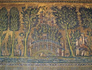 Syria Prints: Detail of the courtyard mosaic decoration
