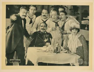 Caruso Prints: MY COUSIN, lobbycard, Enrico Caruso (sitting, center), 1918
