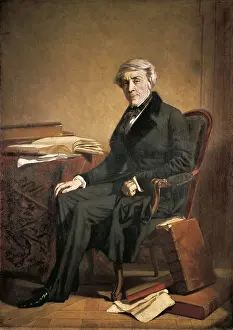 2nd Half 19th C Prints: COUTURE, Thomas (1815-1879). Portrait of Jules Michelet