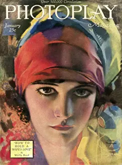 Show Business Prints: Cover of PHOTOPLAY MAGAZINE with portrait of Mary Thurman by Rolf Armstrong, Jan. 1921