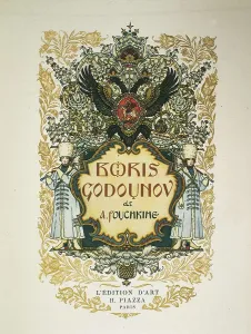 Saint Petersburg Prints: Cover of Pushkin's drama 'Boris Godunov' illustrated by Boris Zworykine and published in Paris in 1927