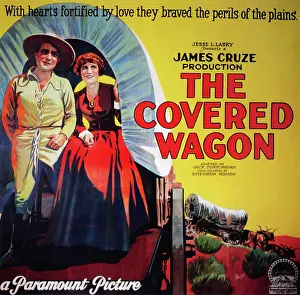 1923 Movies Prints: THE COVERED WAGON, poster, from left: J. Warren Kerrigan, Lois Wilson, 1923