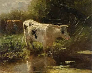 Cattle Prints: Cow Beside a Ditch, by Willem Maris, c
