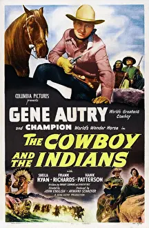 2014 Prints: THE COWBOY AND THE INDIANS, US poster art, top center: Gene Autry, 1949