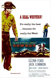 Lemmon Prints: COWBOY, US poster, from left: Glenn Ford, Jack Lemmon, 1958