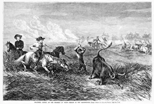 Ranch Prints: Cowboys branding cattle on the prairies of Texas