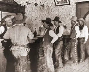 Boots Prints: Cowhands line up at the Equity Bar in old Tascosa, Texas, 1908
