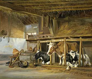 Bovine Prints: Cows in a Stable, by Jan van Ravenswaay
