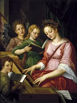 Angelic Prints: COXCIE, Michel (1499-1592). Saint Cecilia