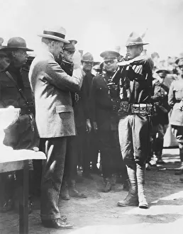 Young Man Prints: Cpl. John Coolidge salutes his Commander in Chief
