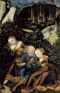 Cranach, Lucas, "the Elder" (1472-1553). Loth and his daughters (Lot und seine Tchter). 1528. Renaissance art. Oil on wood. AUSTRIA. Vienna