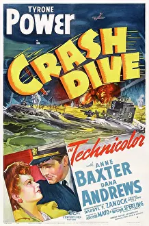 2014 Prints: CRASH DIVE, US poster art, Anne Baxter
