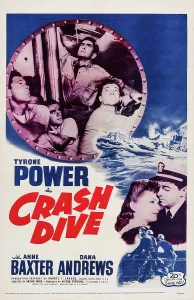 Us Navy Prints: CRASH DIVE, US poster art, top right: Tyrone Power; below: Dana Andrews; bottom right