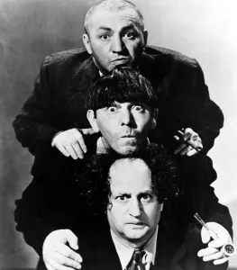 Comedians Prints: CRASH GOES THE HASH, Curly Howard, Moe Howard, Larry Fine (The Three Stooges), 1944