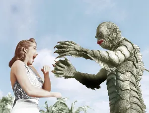 CREATURE FROM THE BLACK LAGOON, from left: Julie Adams, Ben Chapman, 1954