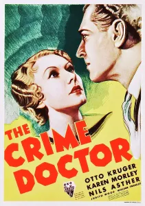 Karen Prints: THE CRIME DOCTOR, from left: Karen Morley, Otto Kruger on midget window card, 1934