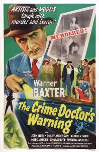 Images Dated 27th June 2014: THE CRIME DOCTOR'S WARNING, US poster art, Warner Baxter, 1945