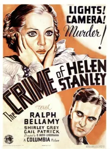 Bellamy Prints: THE CRIME OF HELEN STANLEY, US poster art, from top: Shirley Grey, Ralph Bellamy, 1934