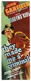 Garfield Prints: THEY MADE ME A CRIMINAL, John Garfield on insert poster, 1939