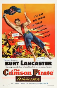 THE CRIMSON PIRATE, US poster art, Burt Lancaster, Eva Bartok, 1952