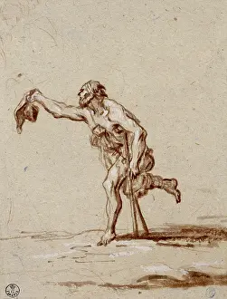 Rough Outline Prints: Crippled beggar, by Alessandro Magnasco said Lissandrino