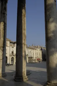 Pola Prints: CROATIA. Pula. Forum Square seen from the Temple of Augustus