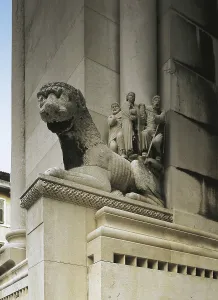 CROATIA. SPLIT. Split. Cathedral. Entrance gate into the cathedral. Stone lion. AISA/Everett Collection**US SALES ONLY**