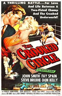 Boxers Prints: THE CROOKED CIRCLE, US poster, top from left: John Smith, Fay Spain, 1957