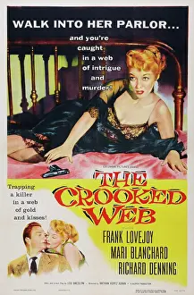 Sitting On Bed Prints: THE CROOKED WEB, top: Mari Blanchard