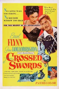 Images Dated 4th June 2007: CROSSED SWORDS, US poster art, from left: Errol Flynn, Gina Lollobrigida, 1953