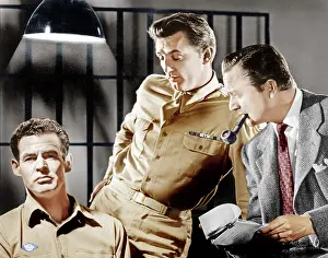 Pipe Smoking Prints: CROSSFIRE, from left: Robert Ryan, Robert Mitchum, Robert Young, 1947