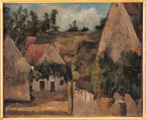 Crossroad of the Rue Rmy, Auvers, by Paul Czanne, 1872, 19th Century, oil on canvas, cm 28 x 45, 5 - France, Ile de France, Paris, Muse dOrsay. All