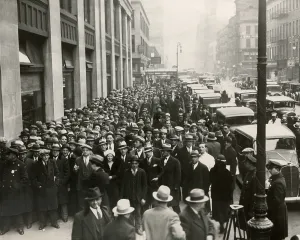 Prohibition Prints: Crowd of applicants at Broad of Health for permits to sell beer in NYC, April 6, 1933