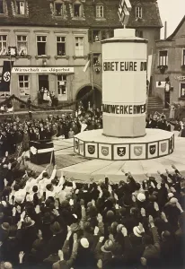 Salute Prints: Crowd in Ottweiler, Germany, saluting an unidentified Nazi monument in 1933